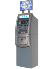 standalone ATM with Get Cash Here banner
